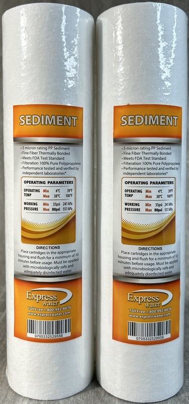 EXPRESS WATER Sediment Cartridge Filter – 5 Micron – 2 Pack – NEW