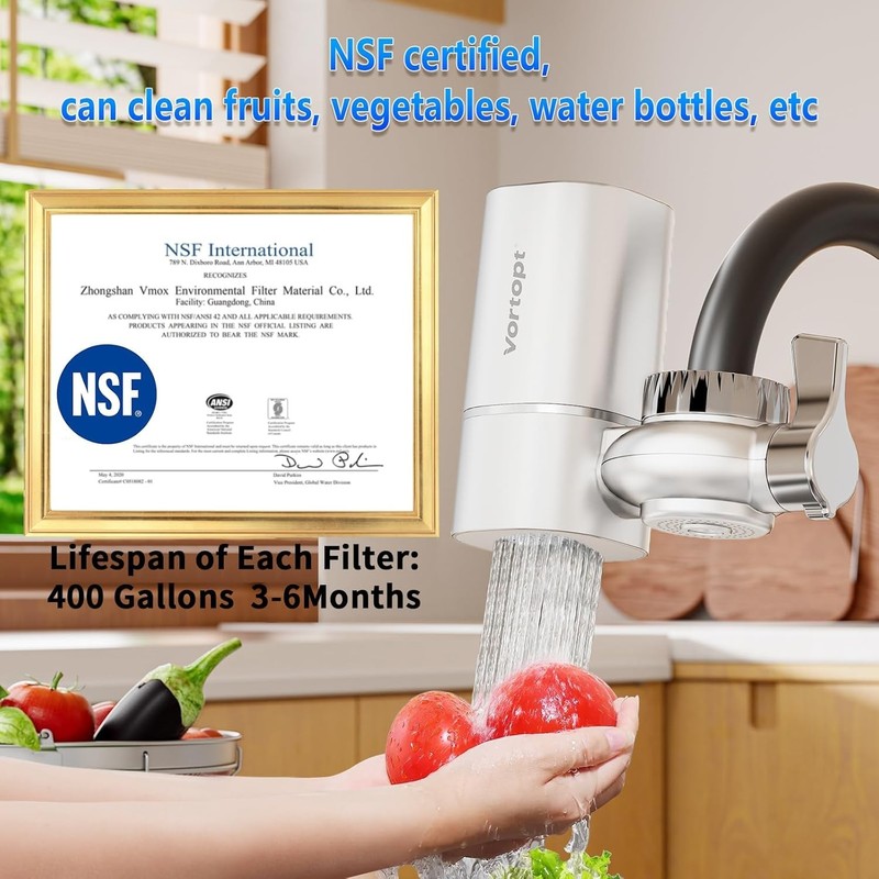 Faucet Water Filter for Sink, Rapid Flow - 400 Gallons Faucet Mount Water Fil... gallery