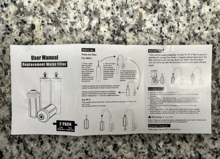 AQUA CREST AQU-7990 Replacement Water Filters for BB9-2 & PF-2 Filters - Black gallery