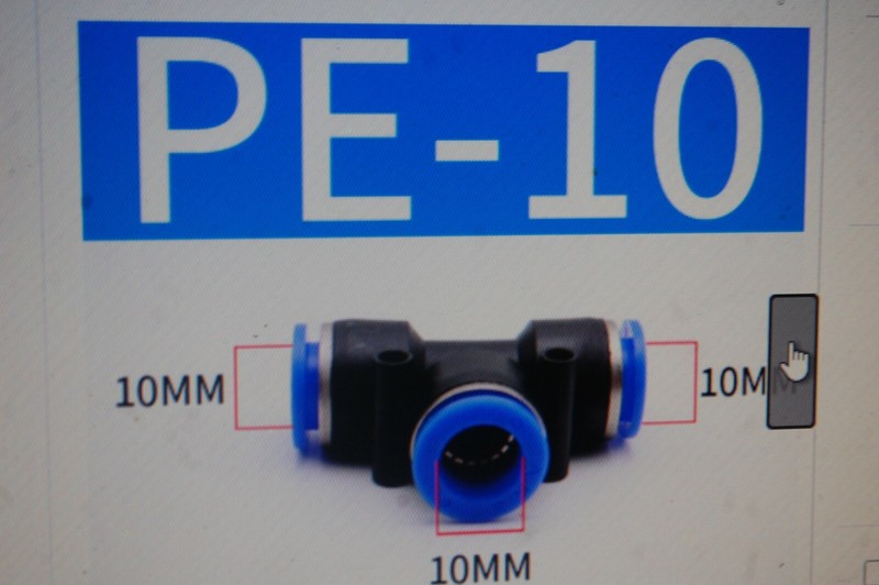 Pneumatic Push In Air Tube Connector 6mm 1/4 8mm 5/16 10mm 3/8 tee & 90 elbow gallery