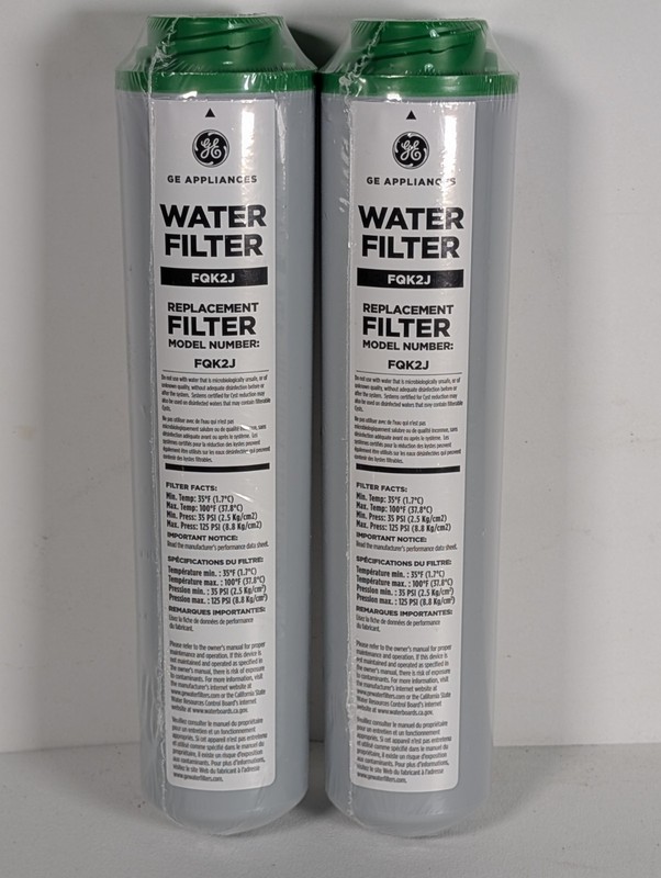 GE Under Sink Water Filter Replacement Dual Flow 6 Months (FQK2J) 2 Filters