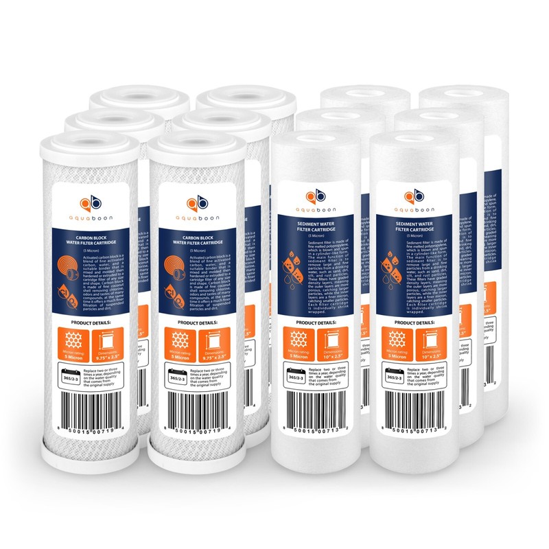 12-PACK of Reverse Osmosis Replacement Filters 10″ Sediment & CTO Carbon Block