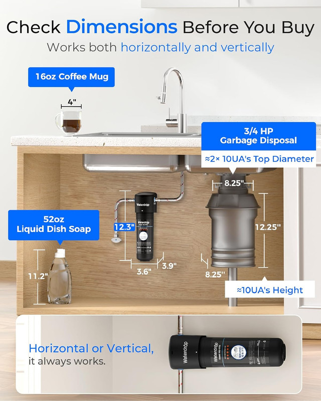 10UA under Sink Water Filter System, Reduces PFAS, PFOA/PFOS, Lead, Chlorine, Ba gallery