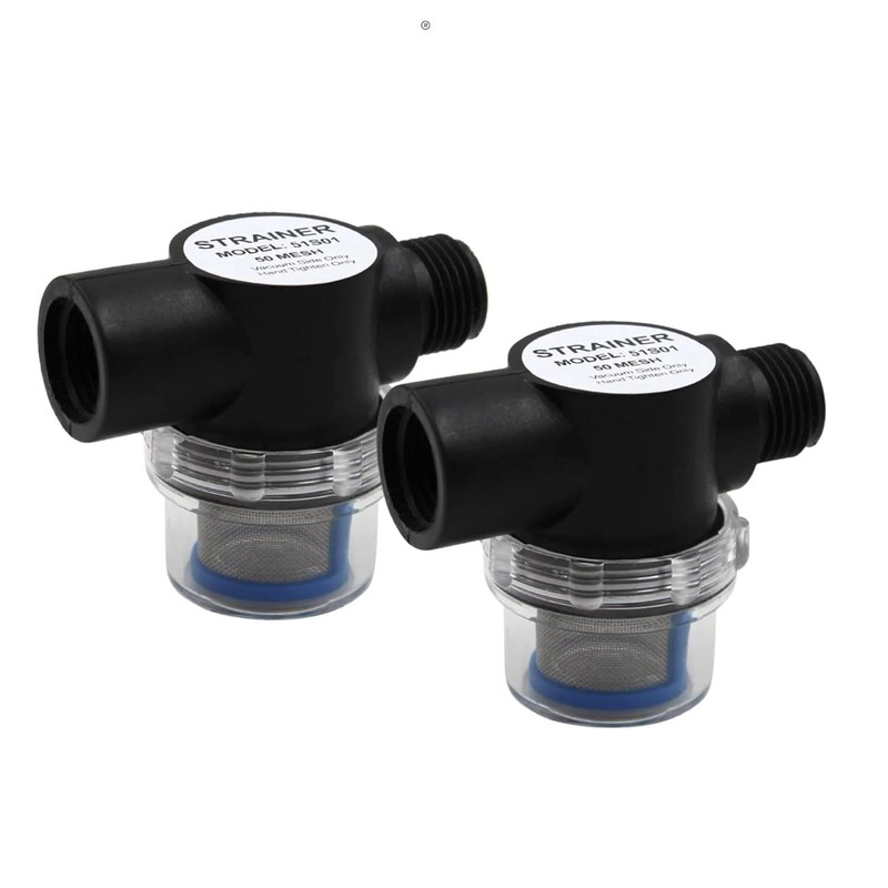 SEAFLO Water Pump Inline Strainer Filter (51S01) 1/2″ NPSM Inlet/Outlet (2 Pack)