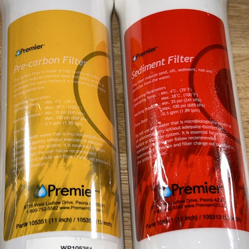 Premier Filters Pre-carbon (Yellow WP105351) & Sediment (Red WP105311) NEW! gallery