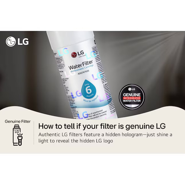 2 pc LG LT1000P Refrigerator Water Filter Genuine ADQ747935 NSF 42/53 New Sealed gallery