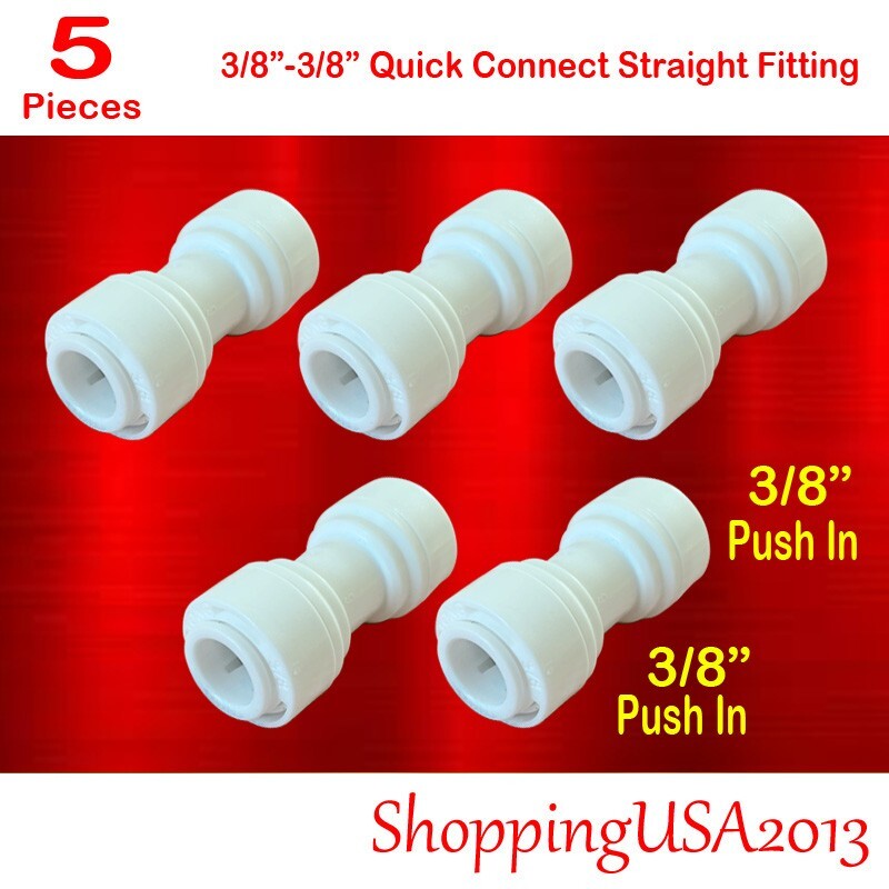 5 X 3/8-3/8 Quick Connect Straight Fitting Connector Push In RO Under-sink gallery
