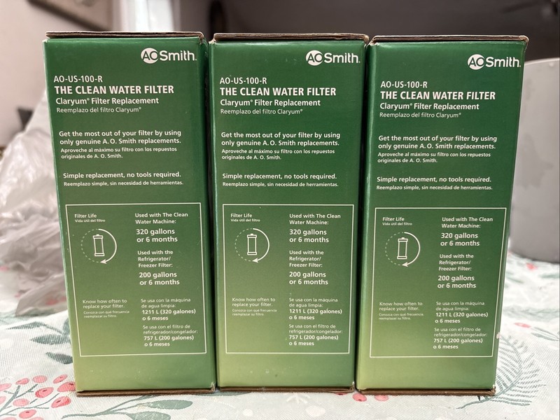3 AO Smith AO-US-100-R The Clean Water Filter Claryum Filter Replacement Sealed! gallery