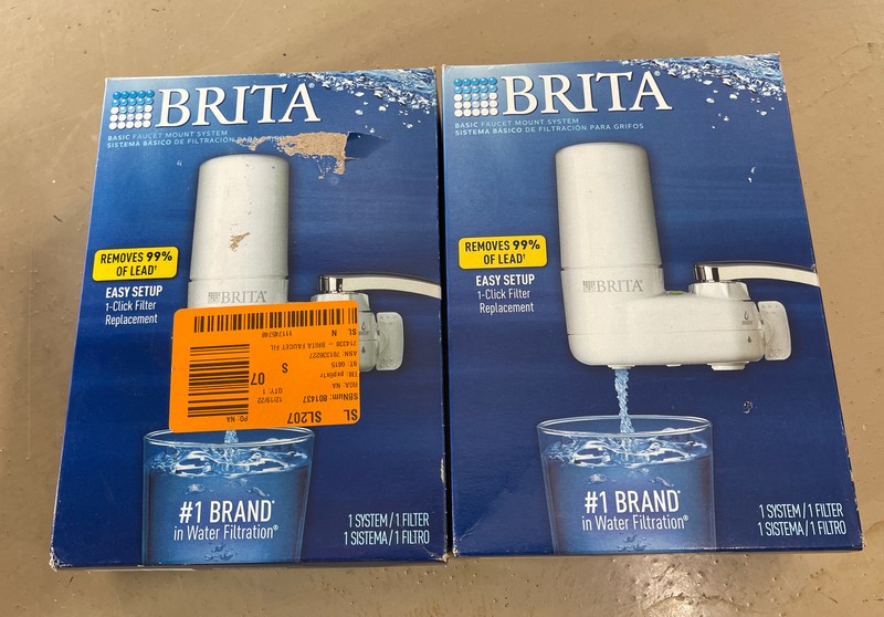 (2) BRITA Faucet Mount Tap Water Filtration System White SAFF-100