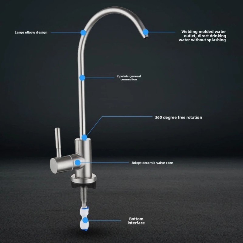Stainless Steel Water Filter Faucet Reverse Osmosis Drinking Water Faucet gallery