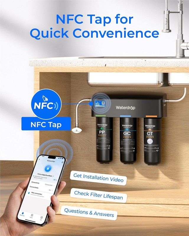 Waterdrop TSA 8 Layer Under Sink Water Filter System, Reduces PFAS, PFOA/PFOS gallery