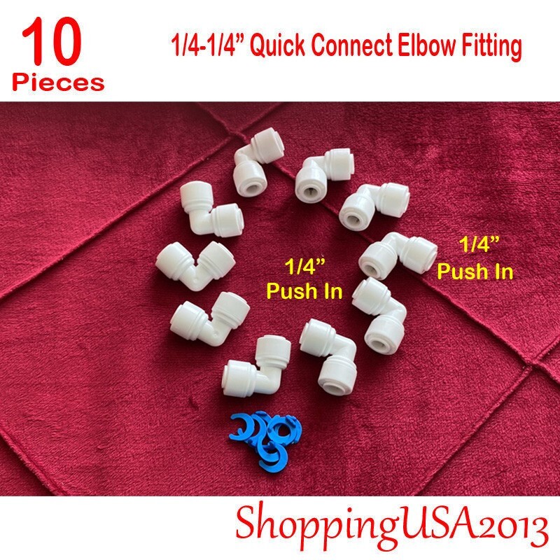 10 Pcs 1/4-1/4 Quick Connect Straight Fitting Connector Push In Home Office RO