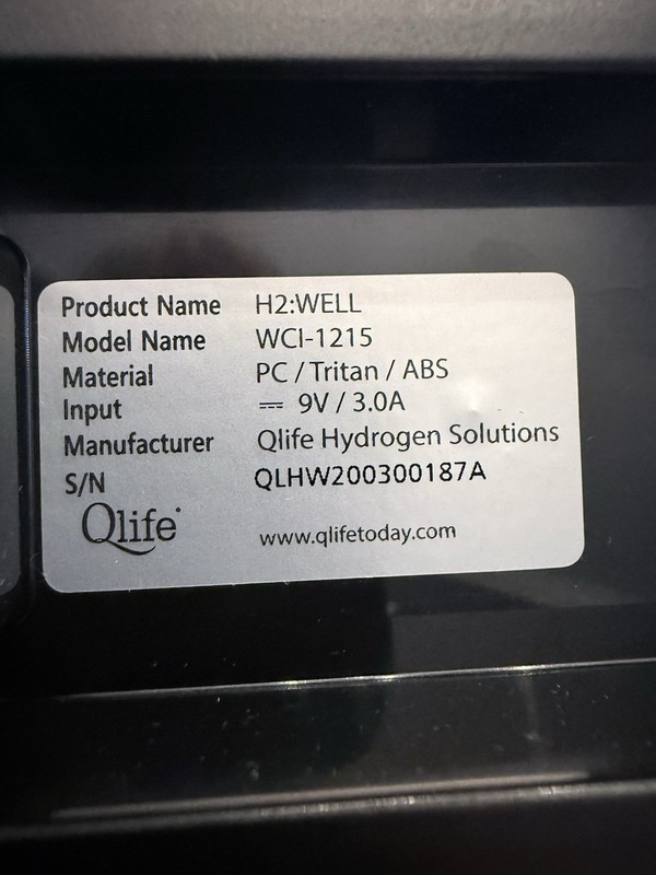 Qlife countertop hydrogen water generator. EUC Turns On, But Not Tested gallery