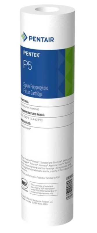 Pentair P5 Sediment Water Filter, 10-Inch, Under Sink Spun-Bonded Polypropyle…
