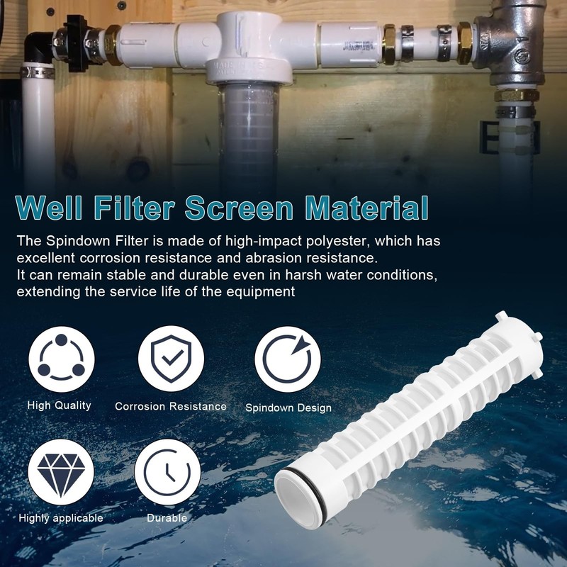 11/2 100 Mesh Spin Down Filter Replacement Polyester 8 Long 2 Pack for Irrigati gallery