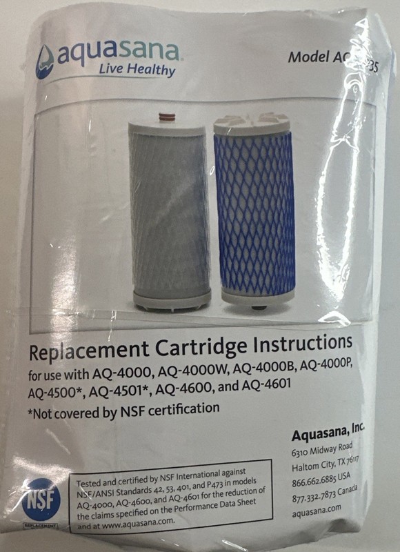 Aquasana AQ-4035 Replacement Filter Cartridge Water Filtration System