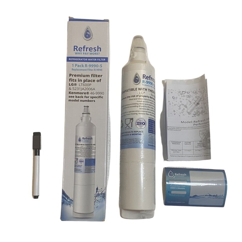 Refresh Water Filter R-9990-S Fits LG LT600P & 5231JA2006A Refrigerators NEW