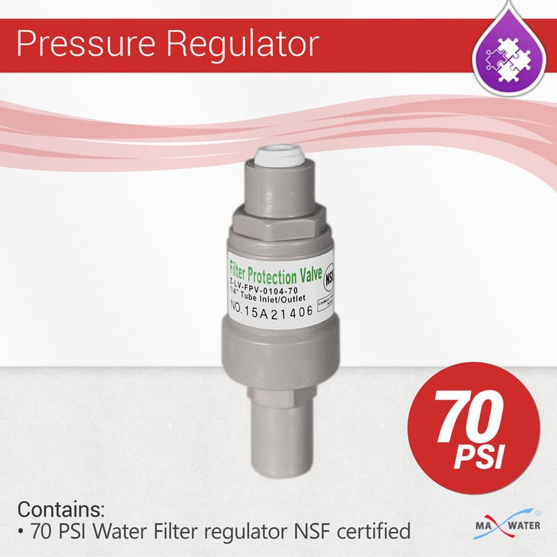 Reverse Osmosis Pressure Reducing limit Valve 70 PSI Water Filter regulator NSF