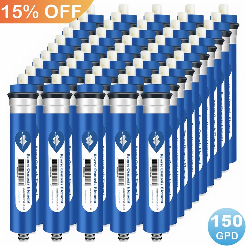 50 Pack 150 GPD RO Membrane Under Sink Drink Reverse Osmosis System Water Filter