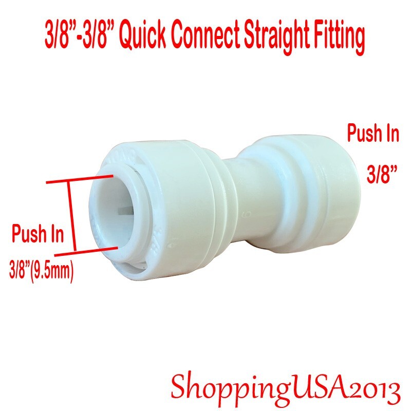 5 X 3/8-3/8 Quick Connect Straight Fitting Connector Push In RO Under-sink gallery