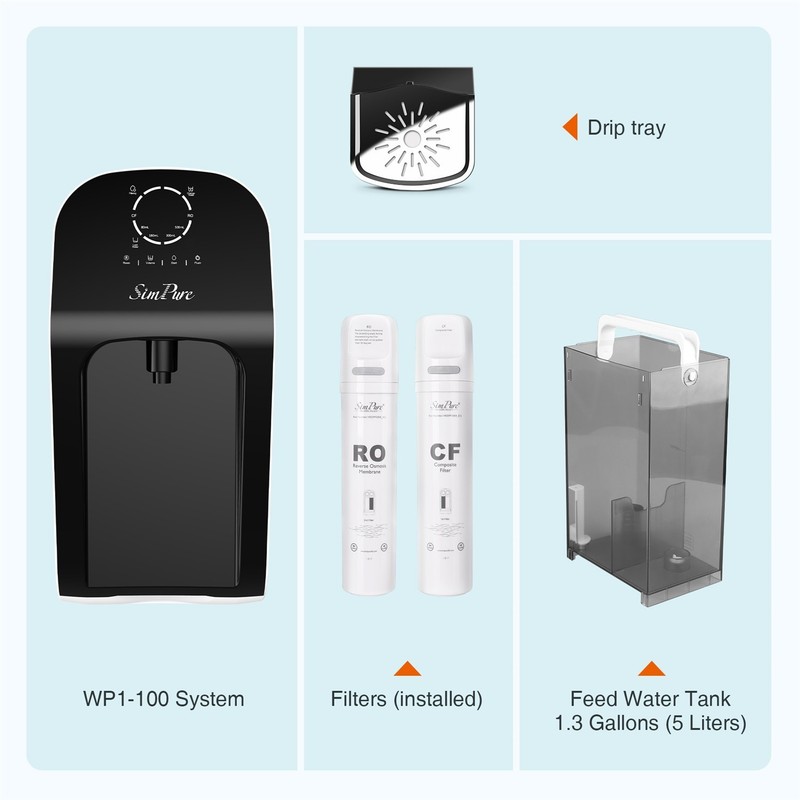 4-Stage RO Countertop Reverse Osmosis Water Filter System Filtration Dispenser gallery