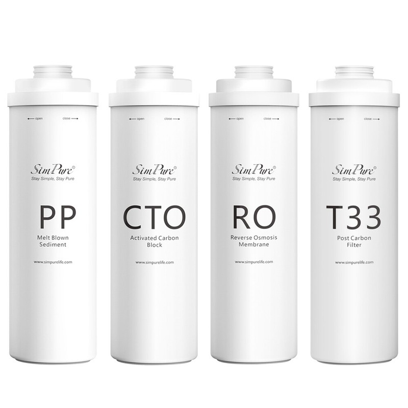 Water Filters Replacement For SimPure T1-400UV T1-400ALK Tankless RO System