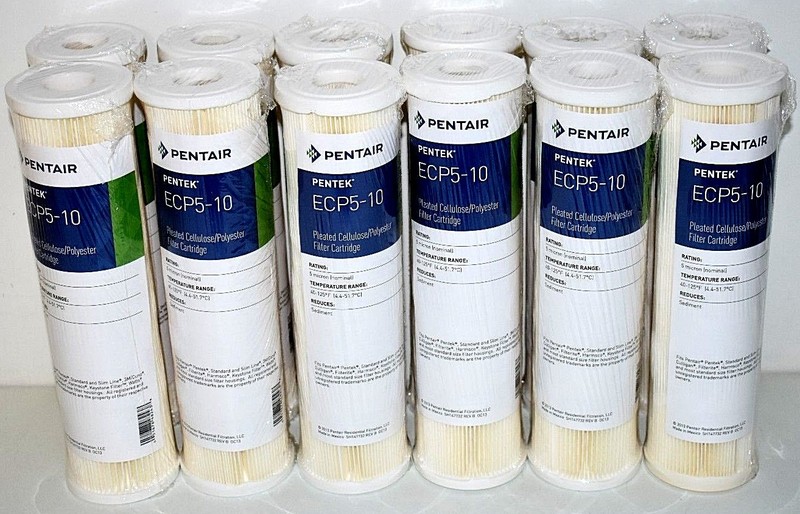 12 Pentek ECP5-10 Standard 10″ Pleated Under Sink Sediment Water Filter 5 Micron