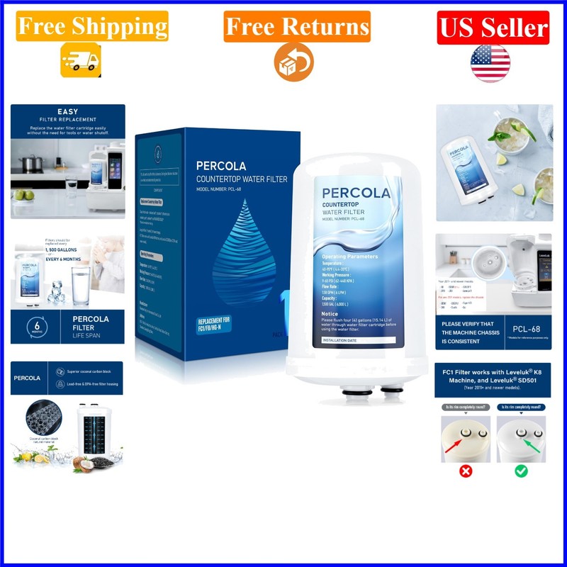 FC1 Water Filter Compatible with Enagic Leveluk F8, HG-N, K8, SD501, JRIV