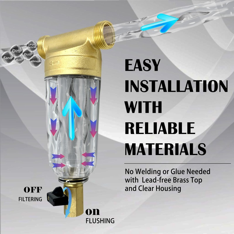 Reusable Whole House Spin Down Pre-Filter to Remove Sediment, Rust, Sand gallery