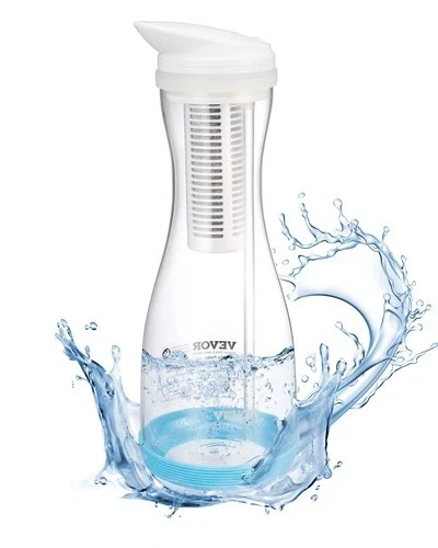 VEVOR Water Filter Pitcher 6 Cup Glass Water Filtration Pitcher 211G No BPA