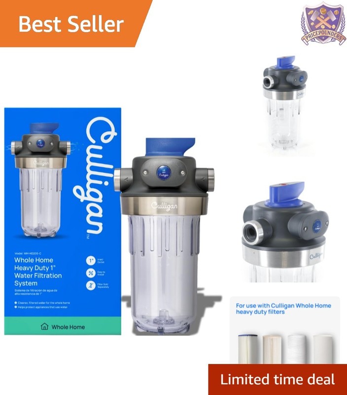 Whole House Water Filter System Stainless Steel 1 Inlet Outflow Improve Taste