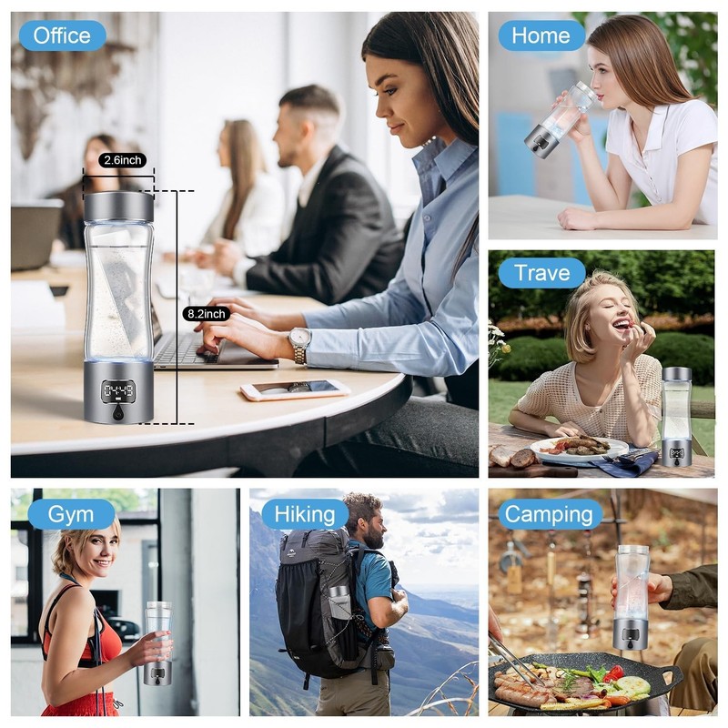 Hydrogen Water Bottle Generator, 340ml Portable Hydrogen Water Maker 5000ppb gallery