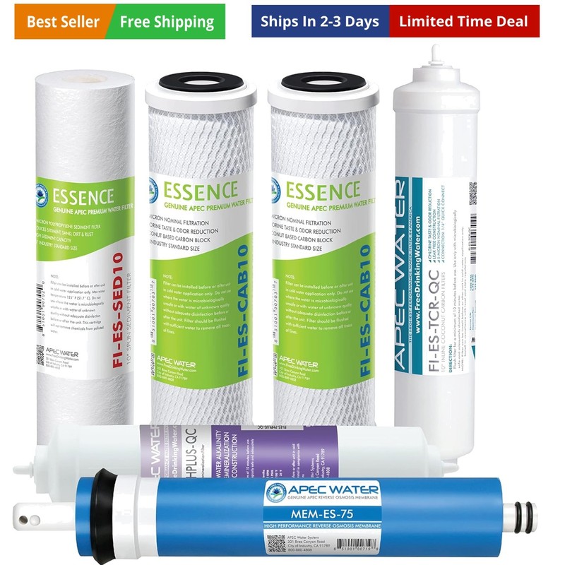 Systems 75 GPD Complete Replacement Set for ESSENCE Series Alkaline Reverse O…