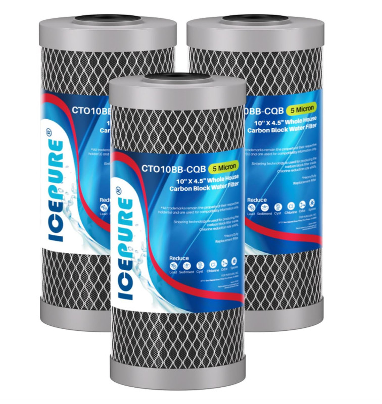 5 Micron 4.5″ x 10″ CTO10BB-CQB Whole House Water Filter Upgraded Coconut Shell