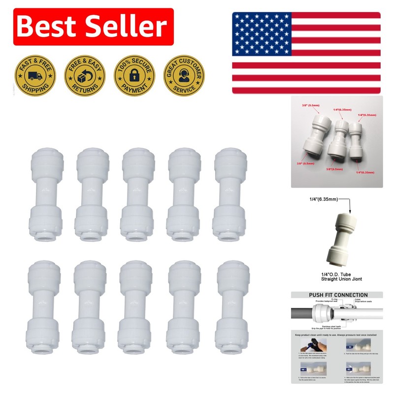1/4″ OD Push-Fit Connector Union – 10 Pack for Easy Water Filtration