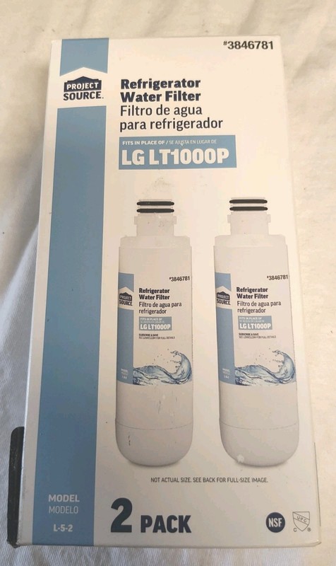 Project Source Twist-in Refrigerator Water Filter L-5-2 Fits LG LT1000P 2-Pack