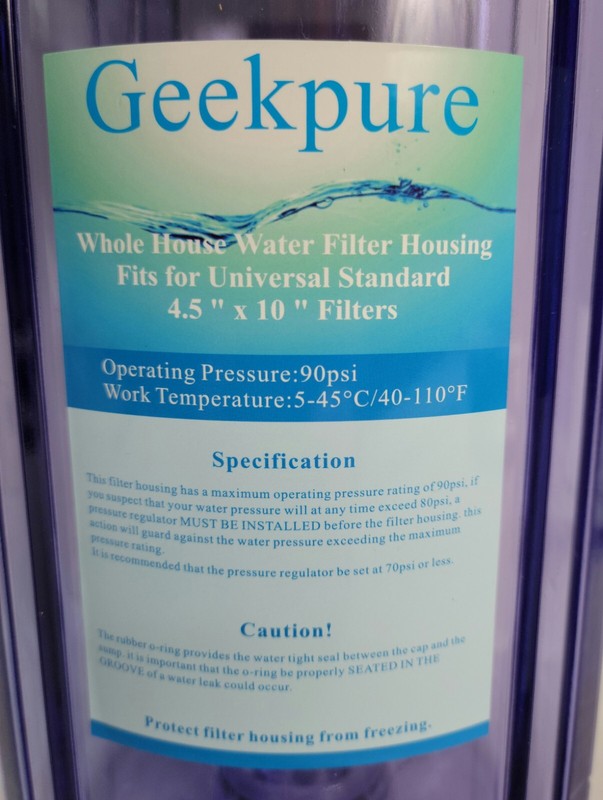 Geekpure 2 Stage Whole House Water Filter System with 10-Inch Big Clear Housing gallery