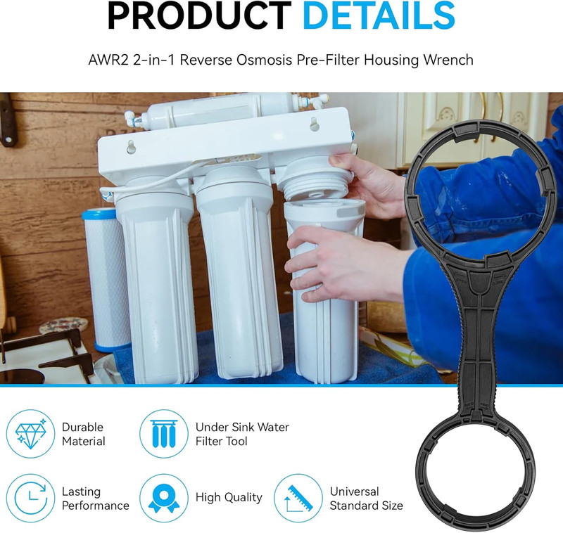 AWR2 2-In-1 Water Filter Housing Wrench Replacement for Ispring HW12, HC12, RCC, gallery