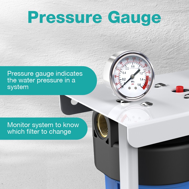 3-Stage 20"x4.5" Whole House Water Filtration System+Big Housings&Pressure Gauge gallery