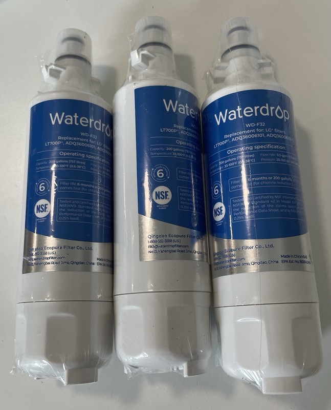 3 Pack New Generic Water Filter WD-F32 For LG LT700P, ADQ36006101, ADQ36006101-S