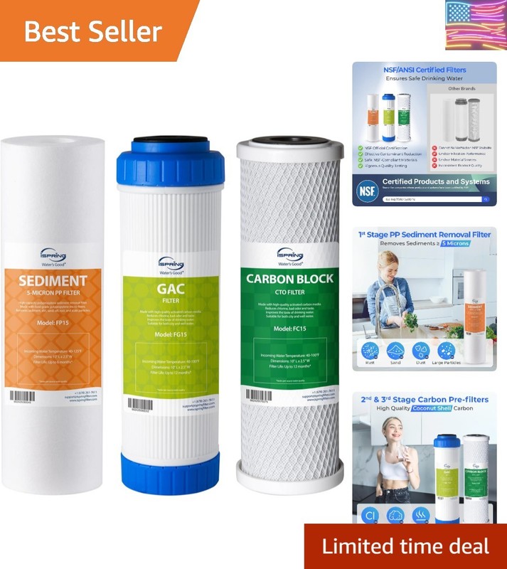 NSF Certified 6- Prefilter Replacement Water Filter Cartridge Pack Set for St…