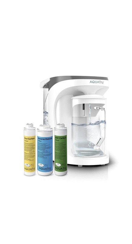 AQUATRU Carafe Countertop Reverse Osmosis Water Purifier NEW open Box gallery