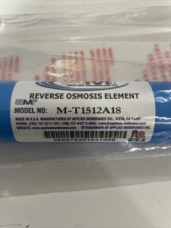 Membrane Solutions M-T1512A18 Reverse Osmosis Water Filter - Blue Cartridge AMI