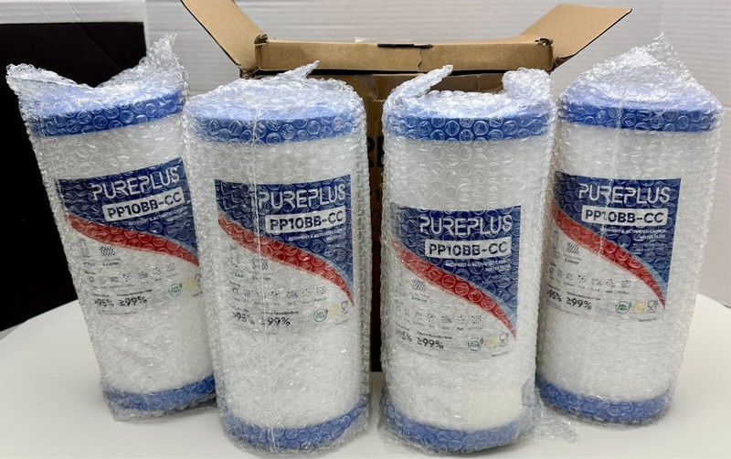 x4 PUREPLUS 5 Micron 10″ x 4.5″ Whole House Sediment & Carbon Water Filter