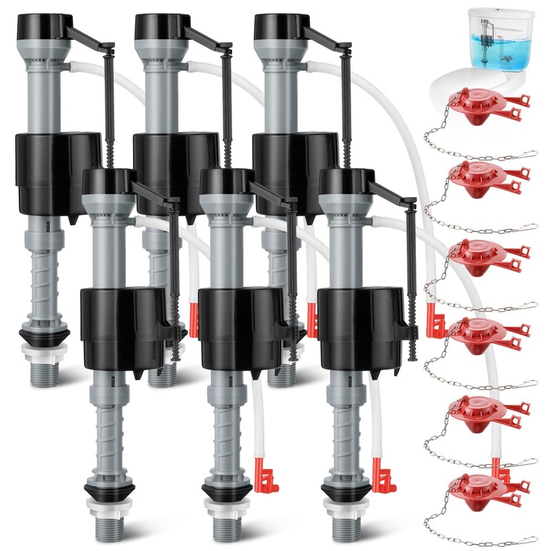 6 Sets Toilet Float Kit, Universal Toilet Flusher Kit and 2 Inch Flapper Repl…