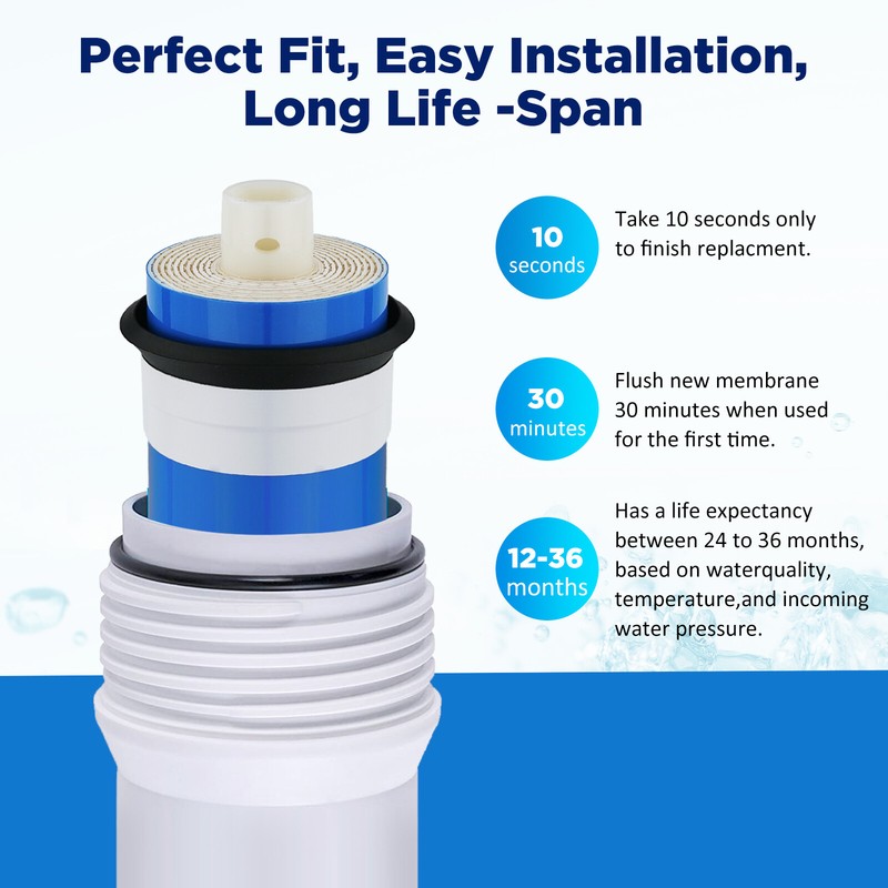 50 Pack 50 GPD RO Membrane Water Filter Fit for 5/6 Stage Reverse Osmosis System gallery
