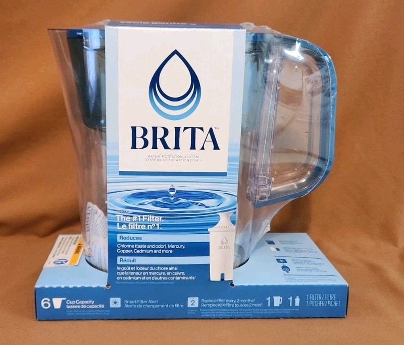 Brita Small 6 Cup Bright Blue Denali Water Filter Pitcher Brita Standard Filter