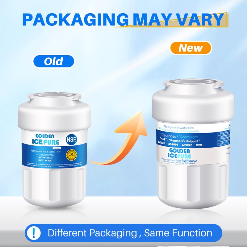 Fit For GE MWF MWFP PFSS5RKZASS GSS25GMHJCES Refrigerator Water Filter 4 Pack gallery