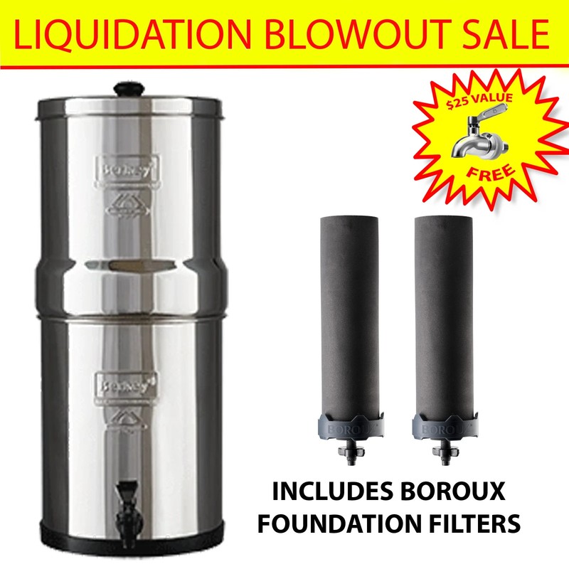 Berkey Travel Berkey Water Filter with 2 Premium Boroux Foundation Black Filters