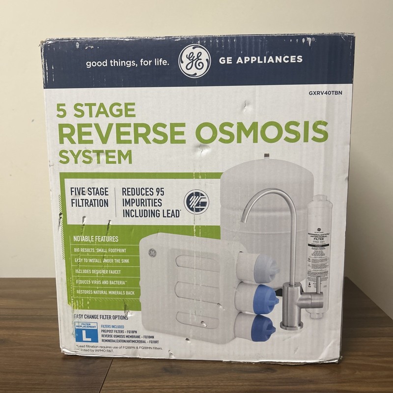 NEW GE GXRV40TBN 5 Stage Reverse Osmosis Water Filtration System Open Box